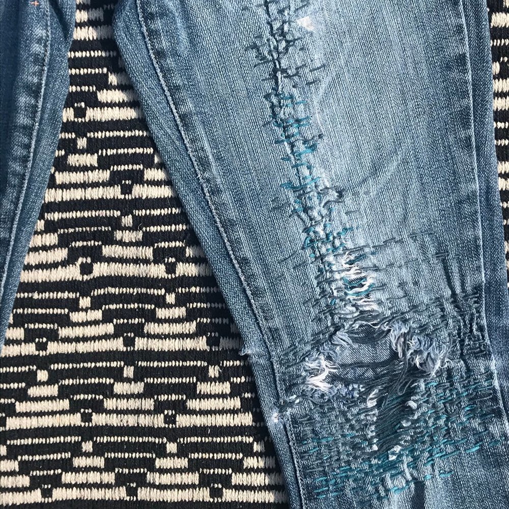 AE Mended&Patched Low Rise jeans sz2 - Picture 7 of 11